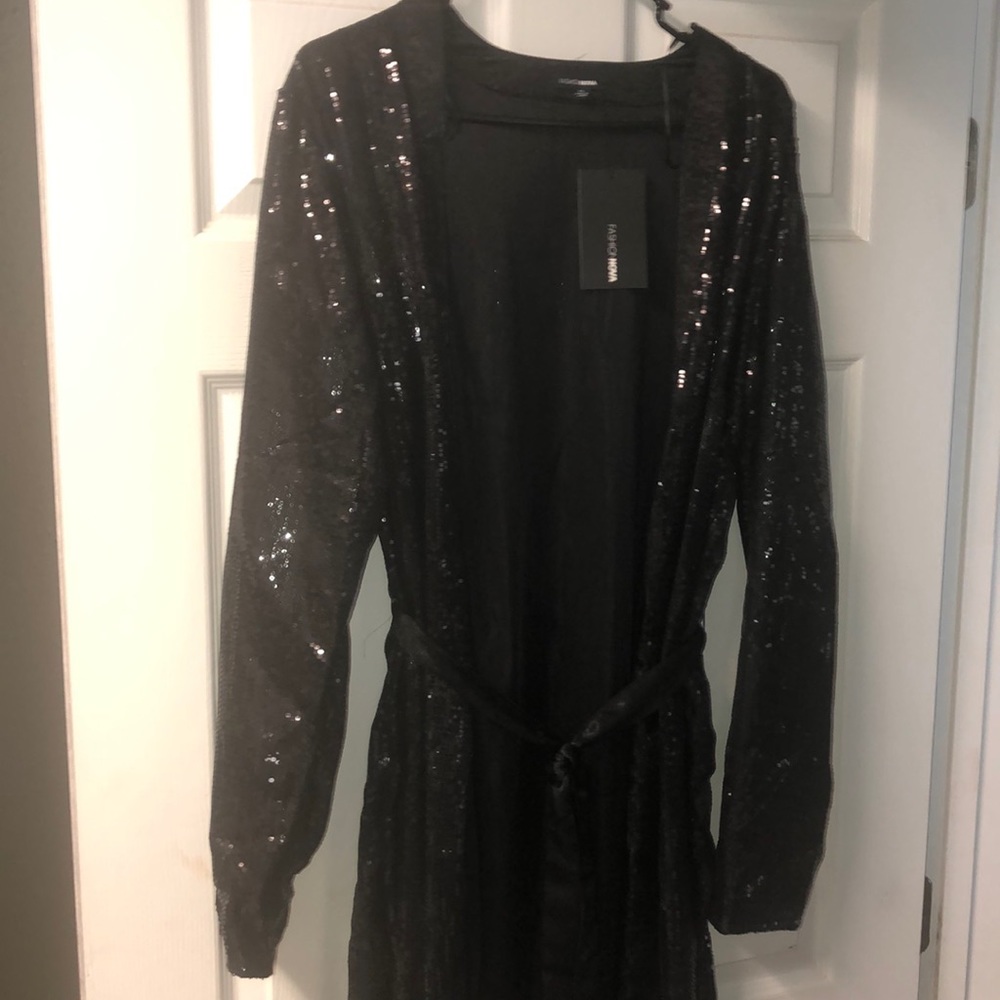 Black sequin elegant Cardigan